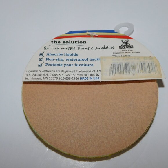 VTG 4 Drymate Super Absorbent Round Drink Coaster Cat Fish Bowl NEW Yellow - Picture 3 of 5